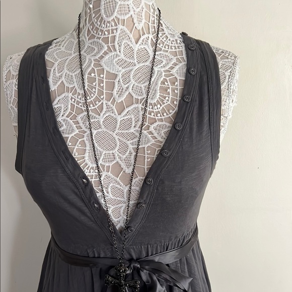 Buffalo David Bitton Gray Asymmetrical Wrap Sundress - Picture 3 of 15